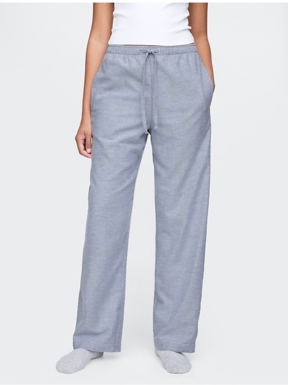 Gap Body Softest Flannel Pants Perfect Flannel Shirting Blue Medium